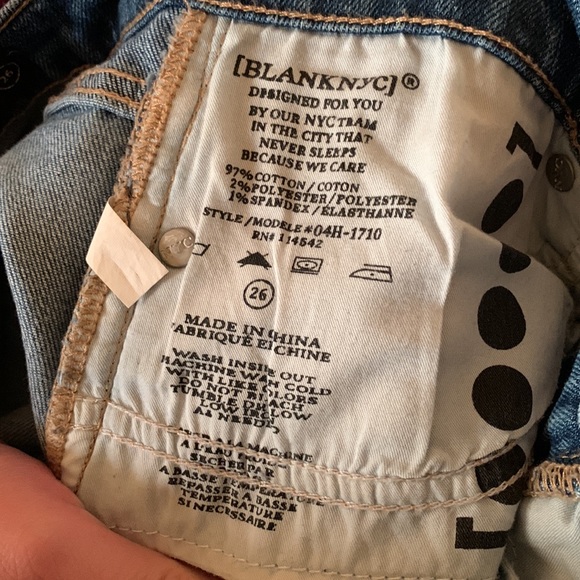 BLANK NYC SECRET WEAPON FRAYED IN BLUE BY REVOLVE SIZE 26 - Picture 7 of 8